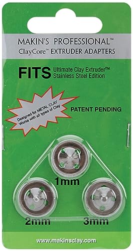 Makin's USA Professional ClayCore Extruder Adapters, 1mm/2mm/3mm, 3 Per Package