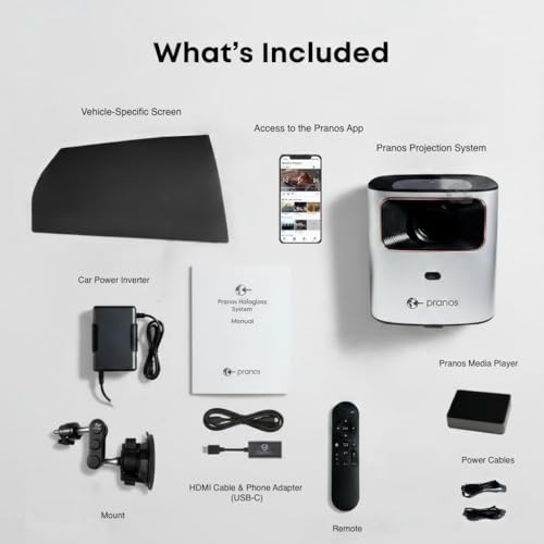 Image of Pranos Hologlass- Car Window Display System (Rear Side Window-with Wired Adapter)