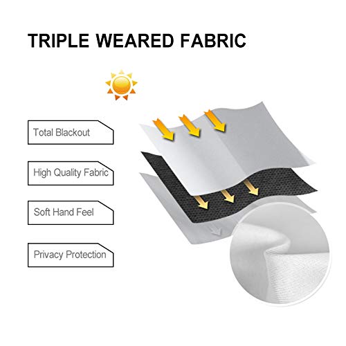 Dwcn Blackout Curtains-Tie Up Shade For Window Thermal Insulated Room Darkening Rod Pocket Curtains For Kitchen, Greyish White, W42 X L63 Inches, 1 Panel #TOP4