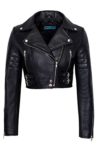 Veste en cuir noir mode goth biker pour vos sorties urbaines de caractère