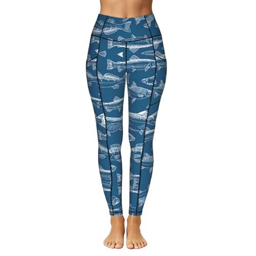 Leggings de estampado de peces oceánicos con tecnología moldeadora 2