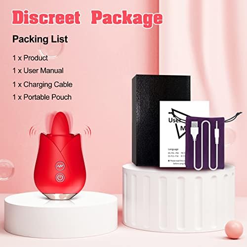 Vibrator for Women, Solo Sexxy Tongue Licking Mini Clitoral Vibrator Stimulator with 12 Vibrating Pleasure for Clitoris & Nipple Stimulation, Adult Sex Toys & Games for Women Couples Red