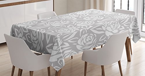 For Dining Room Kitchen Decor, 60" X 90", White Grey