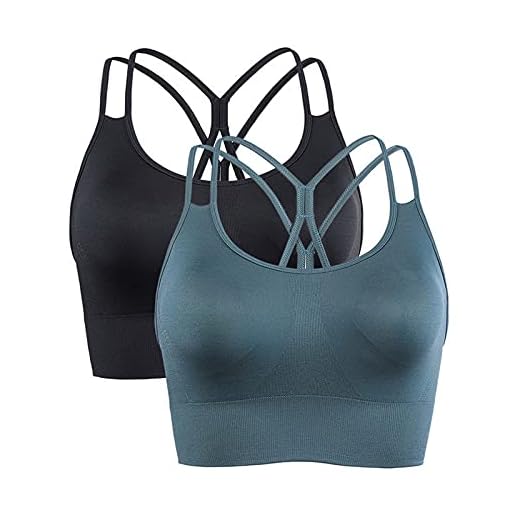 Vertvie Dam starkt grepp sport bh racerback vadderad bustier rygg korsade remmar löpningsbehå push-up utan bygel kompression tank topp stretch sömlös yoga bh fitness träning, Svart/mörkgrön, M