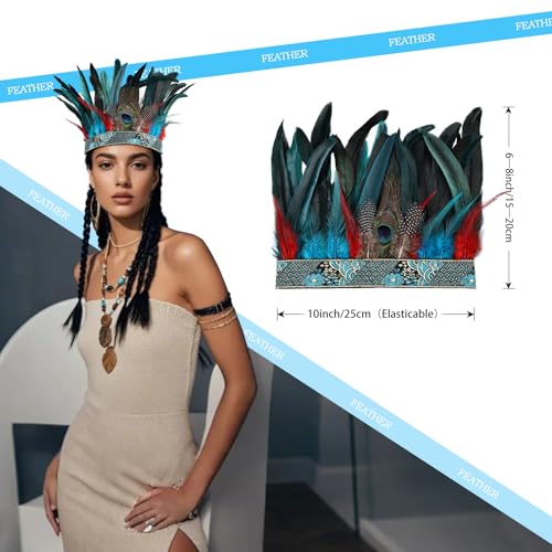 image for iHUFeather Peacock Feather Fascinator Decorative Feather Headpiece Cro