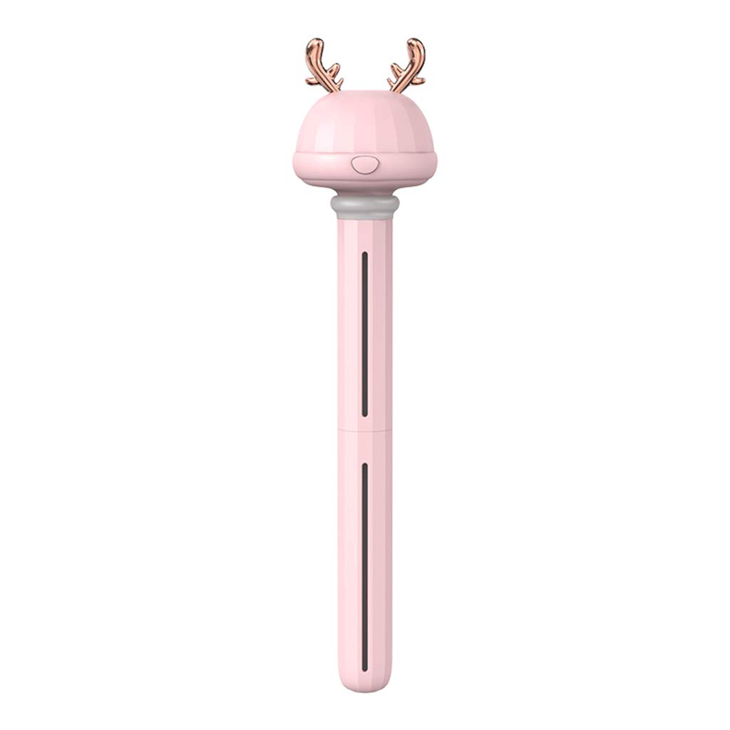 JAZZY PEARLS Portable Water Bottle Cap Air Humidifier for Home Office Car Deer Pink