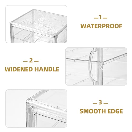 Image of 4 Tier Display Case for Collectibles,Clear Display Box with 3 Movable Plates ,Storage Container with Magnetic Door