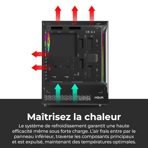Moyen tour USB Type-C boîtier PC ATX compact Noua Demon TK100 noir - 4