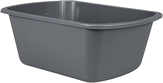 Wash Basins – Rectangular Plastic Hospital Bedside Soaking Tub - Small 7 Qt Graduated Bucket - Portable Washbasin for Washing, Cleaning, Foot Bath, Dishes, Face Cleansing Bowl -13.25 x 10 x 4.5 Inches