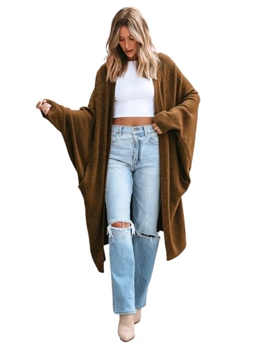 CUPSHE Women's Oversized Cardigan Sweater Open Front 2025 Fall Long Sleeve Soft Knit Casual Sweaters Outwear