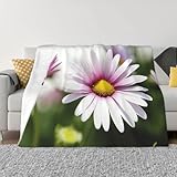 COWMGHLDFL Flanelldecken, 127 x 101,6 cm, Bettdecke für Sofa, Gänseblümchen, Überwurf, Decke, weiche, gemütliche Plüschdecke für Couch, Camping, alle Jahreszeiten