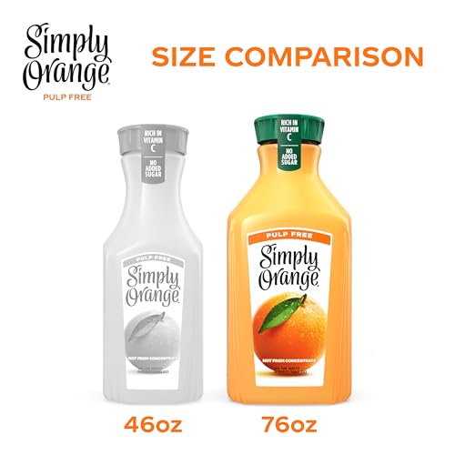 Simply Orange Pulp Free Orange Juice, 76 fl oz