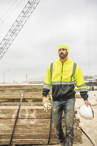 Kishigo Unisex High Visibility Reflective Hoodie Sweatshirt JS102, ANSI 107 Type R/Class 34