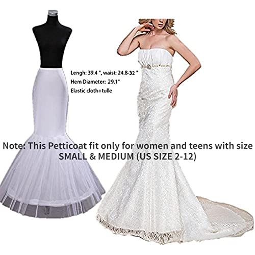 CharmingBridal 1 Hoop Mermaid Trumpet Petticoat Underskirt Mermaid Slip For Wedding dress Crinoline Small Medium2