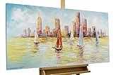 Jedes Gemälde der Serie 'Skyline Sailing' ist ein vom Künstler handsigniertes Unikat. In den Produktbildern zeigen wir Ihnen mögliche Abweichungen zwischen den einzelnen Gemälden. Denn jedes Bild ist von Hand gemalt und enthält eine individuelle Note.