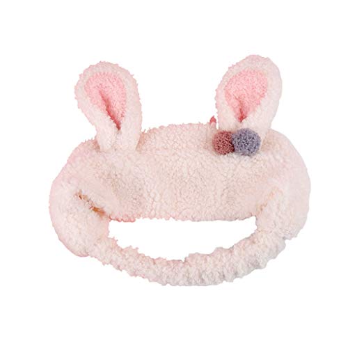 JiuErDP Lapin Cheveux Cerceau Oreille ▏ Visage féminin Lavage Bande de Cheveux Bande de Cheveux Maquillage ▏ Peluche Bandeau Accessoires Mignons Cheveux Bandeau de Maquillage (Color : White) Cover
