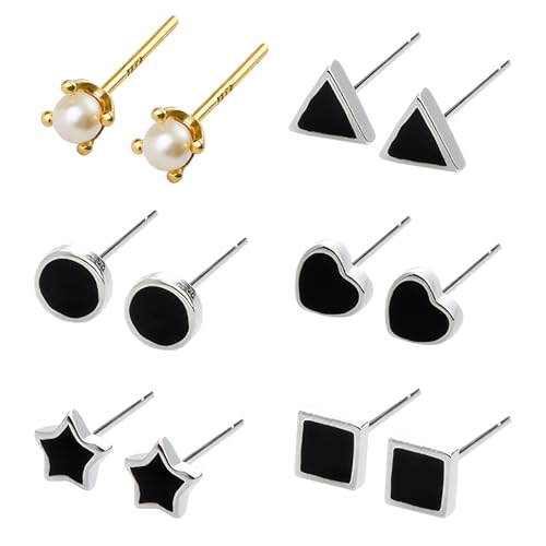 6 Pair Orecchini Acciaio Chirurgico Orecchini Anallergici Donna Orecchini Donna