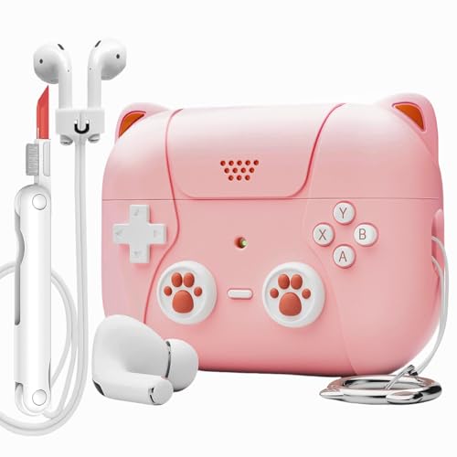 ���킢���Q�[���L���b�g�P�[�X Airpods��4����p �N���[�j���O�L�b�g�t�� �\�t�g�V���R���h���J�o�[ Airpods Pro 4�Ή� �ϏՌ��w�b�h�t�H���P�[�X �L�[�`�F�[���t�� �L��&���C�����X�[�d