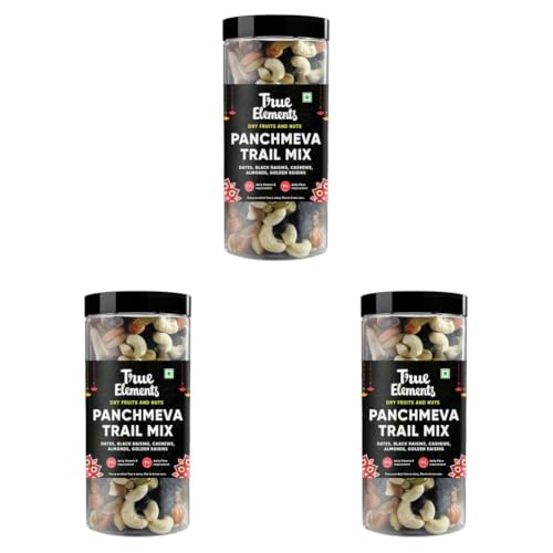 Image of True Elements Panchmeva Trail Mix 400g - Mixed Dry Fruits | Mixed Nuts | Healthy Snacks | Trail Mix | Premium Dry Fruits | Almonds | Raisins | Cashews | Dates | Blackcurrant | Protein Rich Snack