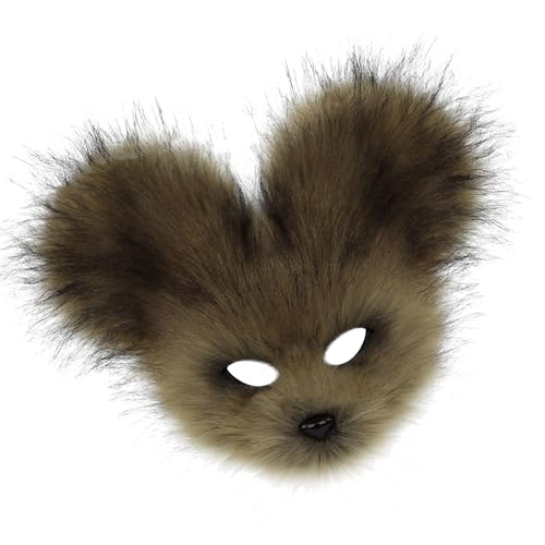 Masque de souris en peluche confortable pour soirées déguisées
