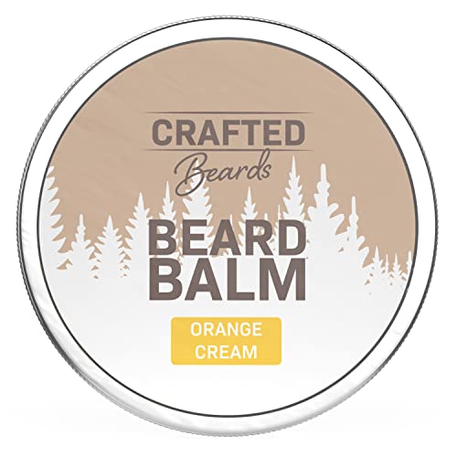 Crafted Beards - Beard Balm - Beard Wax - Mustache Wax - Light Hold - For A Softer, Smoother, Moisturized Beard - Made With All-Natural And Organic Ingredients - Leave In Conditioner (Orange Cream) #TOP30