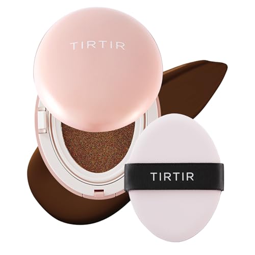 Image of TIRTIR Mask Fit All Cover Pink Cushion Foundation | High coverage, Velvety Matte Finish, Lightweight, Flawless, Corrects Redness, Korean Cushion (#51N Fudge, Full Size, 0.63 Fl Oz)