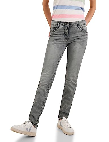 Cecil Damen Jeanshose Loose B376493, Mid Grey Used Wash (Grau), 34W / 32L