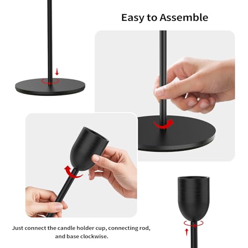 Chefbee FT-FTK019A Black Candle Candlestick Holder thumb #4