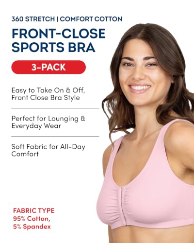 Image of Fruit of the Loom Women's Multi-Pack Front Close Sports Bra