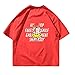 Produktbild NOBRAND Street Kurzarm Herren Mode Flamme Smiling Face Print T-Shirt Off Shoulder Baumwolle Lose Hip Hop Gr. L, rot
