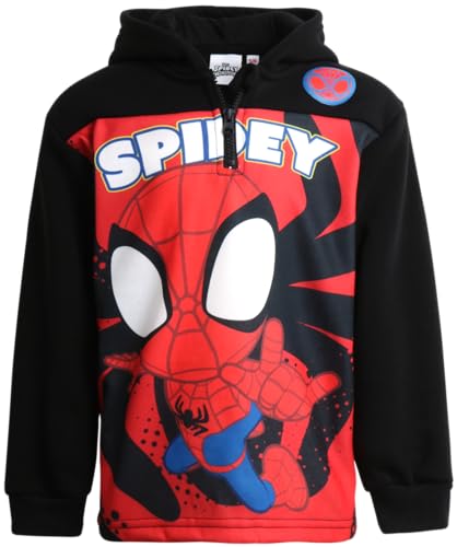 Marvel Boys Hoodie - Fleece Pullover Quarter Zip Sweatshirt Graphic Hoodies for Boys - Novelty Clothing for Toddlers & Kids