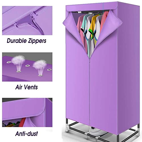 900W Opvouwbare Elektrische Wasdroger, Draagbare Warme Luchtdroger Kleine Energiebesparende Snelle Verwarming Washanger Stille Schoenendroger (Color : Purple) - Image 3