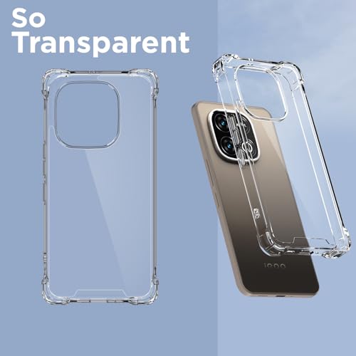 Image of Pikkme Back Cover for iQOO Neo 10 5G / Vivo Y300 GT 5G PC + TPU Clear Transparent Raised Edges Shockproof Protective Phone Bumper Case(Transparent)