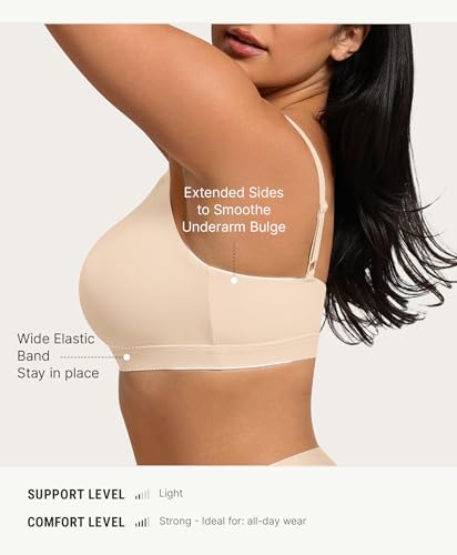 Image of FeelinGirl Seamless Bras Wireless Bralettes for Women, No Wire Unlined Comfort Soft for Sleep, Everyday Bras