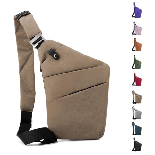 JHhomezeit Anti-Theft Crossbody Travel Bag, Slim 5-Pocket Sling with Hidden Back Zipper Pocket for Women and Men