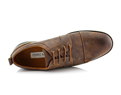 Image of Ferro Aldo Men's Modern Cap-Toe Derby Collection | Statement Dress Shoes in Floral, Woven, & Classic Styles