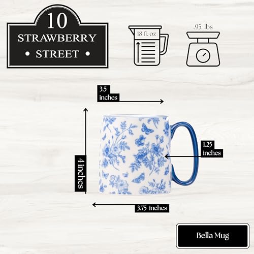 Mug cerámico Bella azul y blanco 18 oz miniatura 7