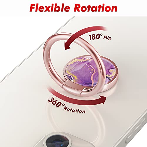 Chvelop Cell Phone Ring Holder, Finger Ring Stand, 360 Degree Rotation Finger Ring Kickstand, Metal Grip For Magnetic Car Mount Compatible With Iphone, Samsung, Lg,Sony,Smartphone Accessories (Purple) #TOP4