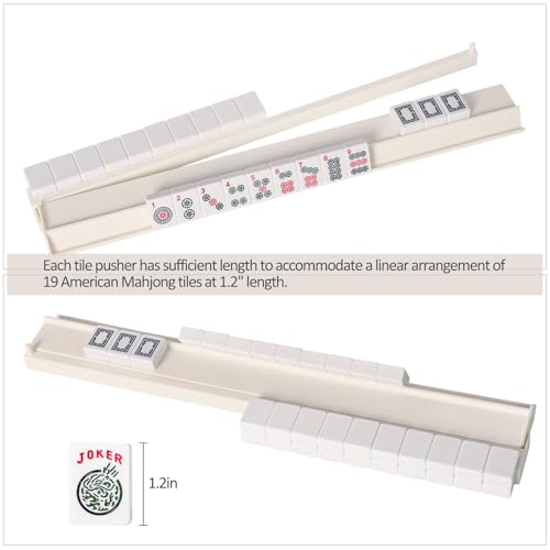 4 Racks con Pusher para Mahjong, Blanco miniatura 3
