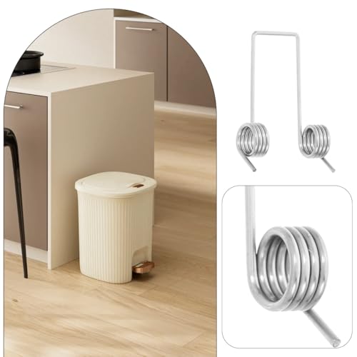 Mikikit Edelstahl Torsionsfedern 6 Stück für Mülleimer Ersatz Langlebige Kleine Federn mit Hoher Elastizität für Mülltonnen Druckverschluss und Küchenorganisation