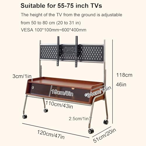 Soporte móvil para TV de 55-75 pulgadas con ruedas miniatura 2