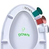 3 Pieces Toilet Seat Lifter with 2 pcs Stickers Decals, Toilet Seat Holder Lift Tools Bathroom Accessories for Home,Hotel, Office,Restaurant，Public Toilet