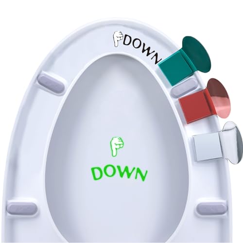 3 Pieces Toilet Seat Lifter with 2 pcs Stickers Decals, Toilet Seat Holder Lift Tools Bathroom Accessories for Home,Hotel, Office,Restaurant，Public Toilet
