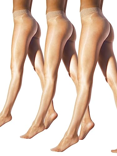 Cecilia De Rafael Sevilla Gloss Libero Seamless Tights-Black-Medium