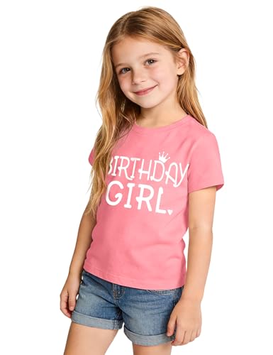 Image of Birthday Girl Shirt Toddler Baby Girls Birthday Outfit Cotton T-Shirt Size 2-10 Years