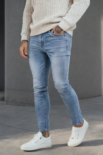 Image of GINGTTO Skinny Jeans Men Slim Fit Stretch Tapered Leg