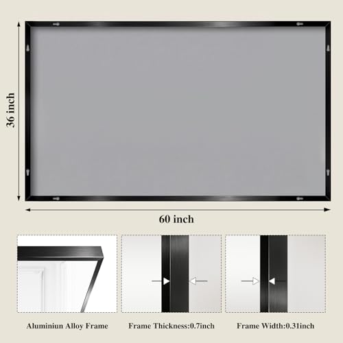 Image of Koonmi Black Mirrors for Wall, 36x60 Inch Bathroom Mirror, Rectangular Wall Mirror for Living Room Bedroom Bathroom, Hangs Horizontally or Vertically