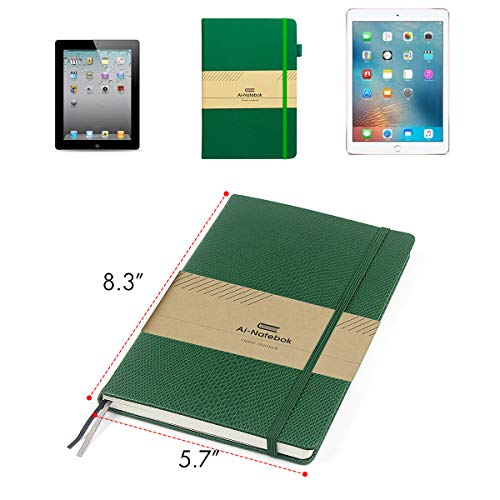 Hardcover-Notebook-Journal-Lined-Journal-for-Writing-180-Lay-Flat-DesignThick-Paper-with-Back-Pocket-Elastic-Closure192-Pages-57-x-83-Inch-Green-Ruled