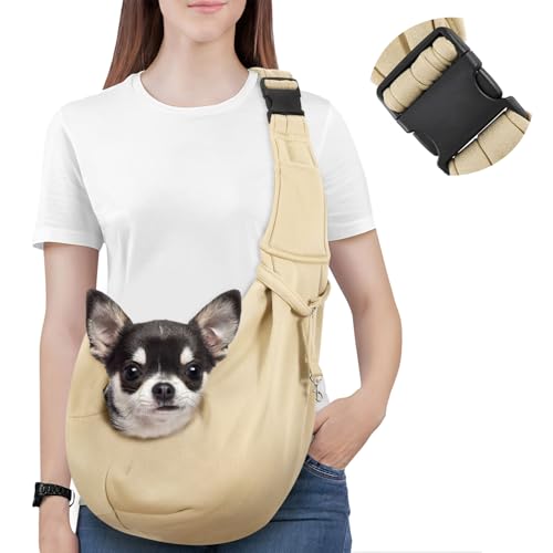 Pawaboo Hundetragetasche Welpen, Transporttasche für Klein Hund Katze, Khaki