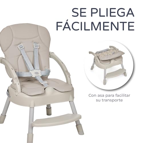 Miniatura 4 de Ms - Trona Para Bebe Spoon Convertible En Alzador Y En Silla- 3 En 1- Trona Plegable Ms Con Asiento Acolchado Gris